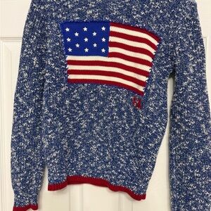 Ralph Lauren Blue and White Polo Sweater